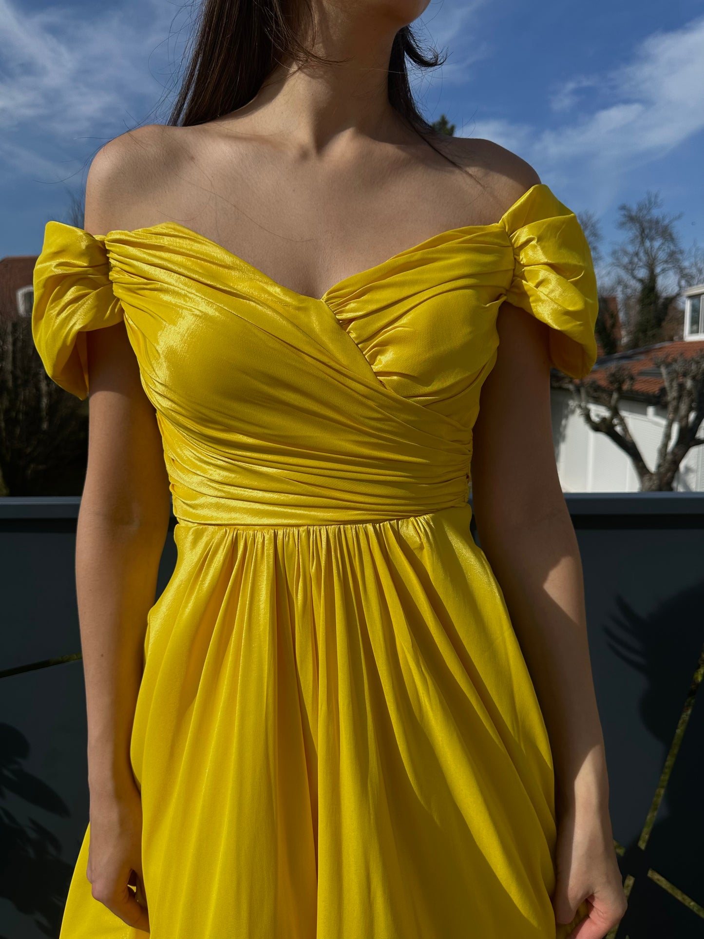Robe longue jaune