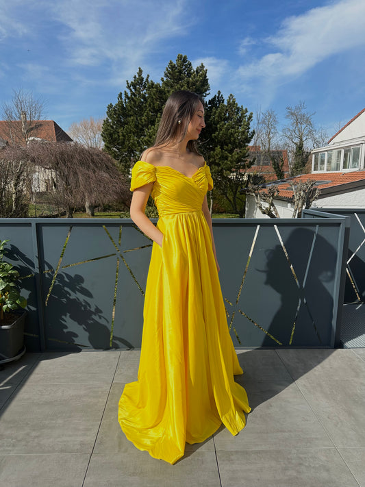 Robe longue jaune
