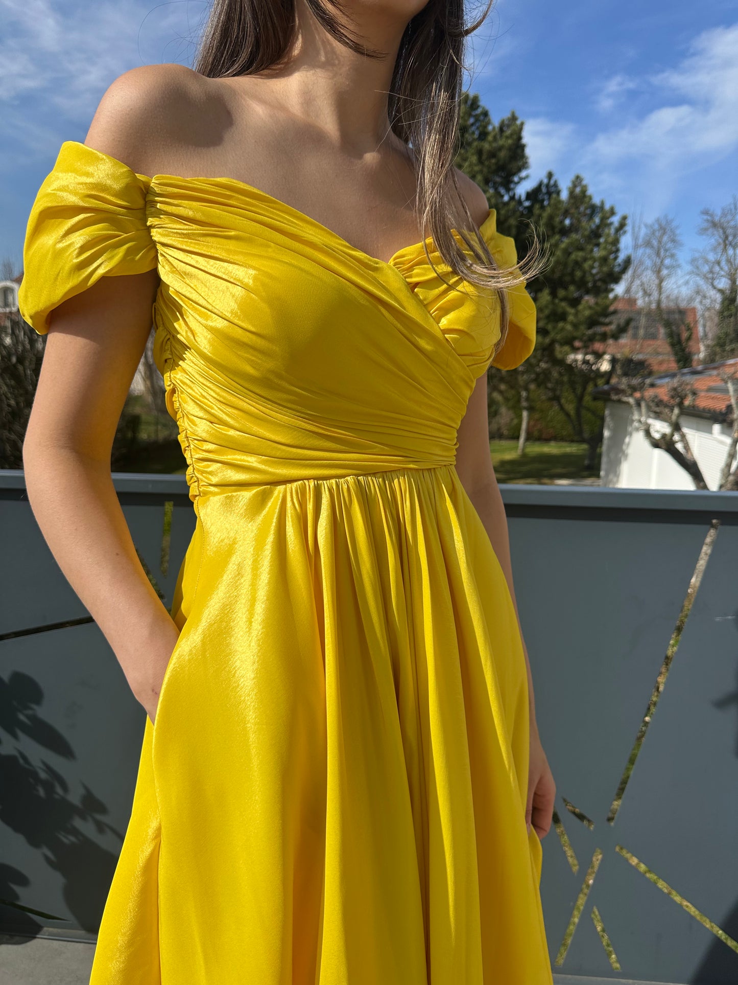Robe longue jaune