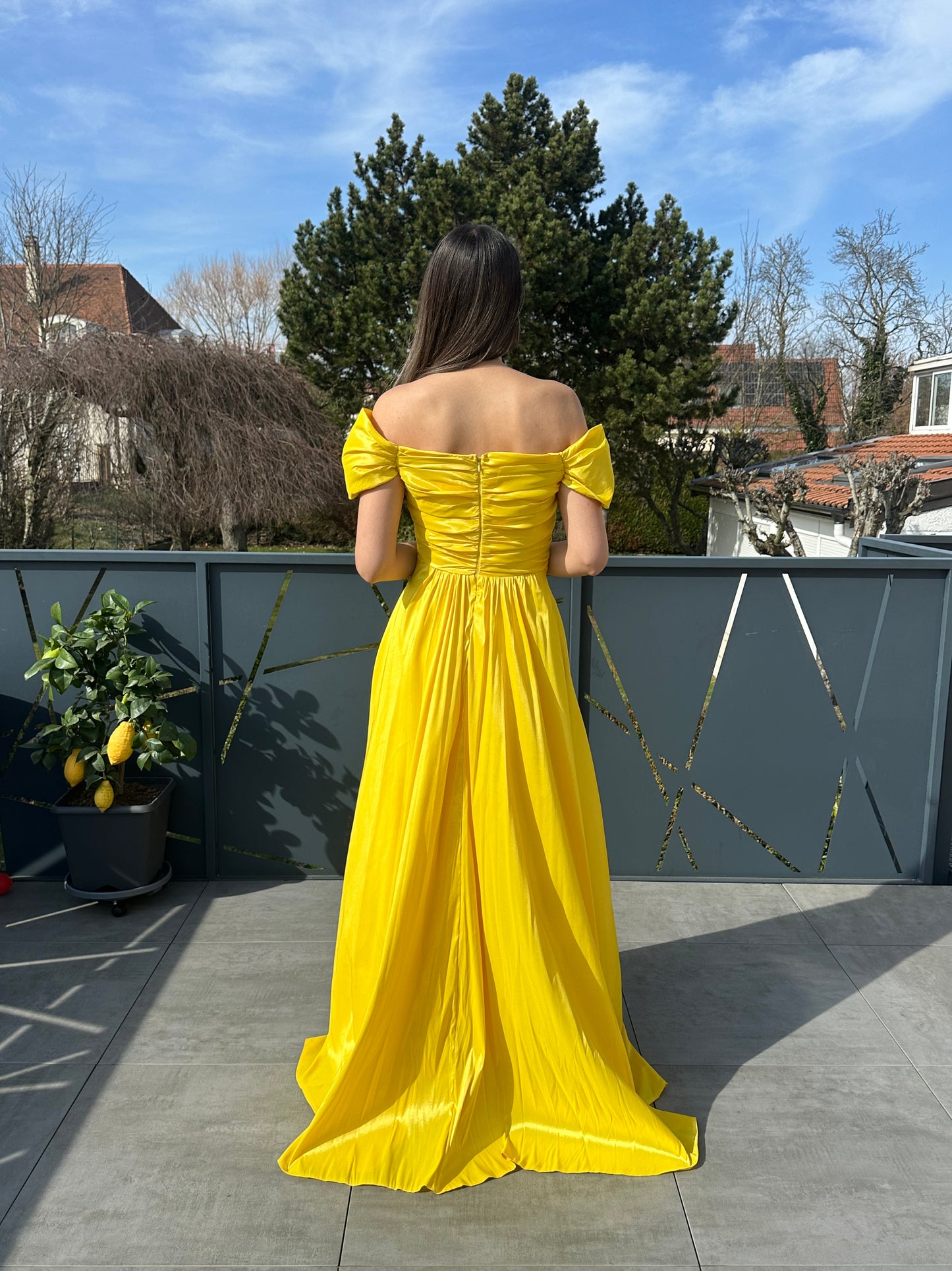 Robe longue jaune