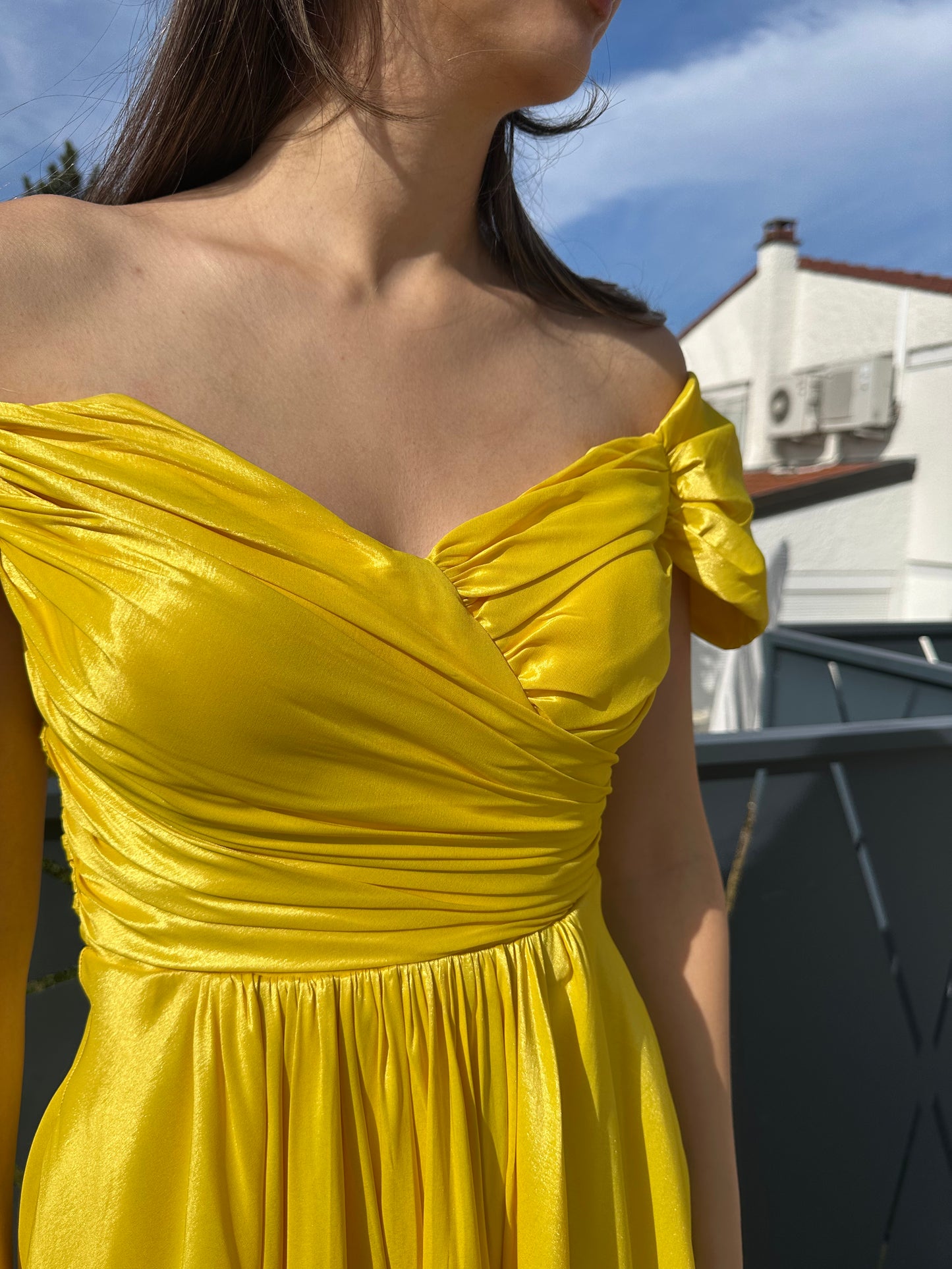 Robe longue jaune