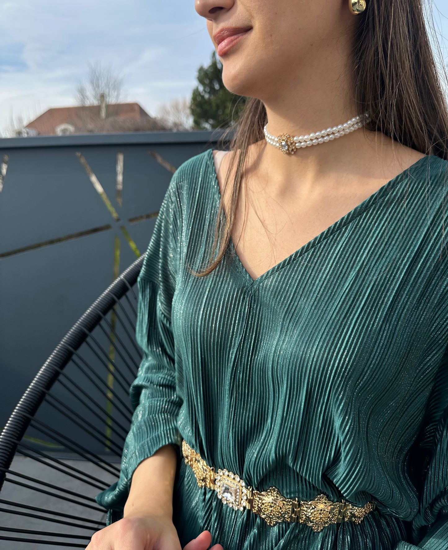 Abaya verte brillante