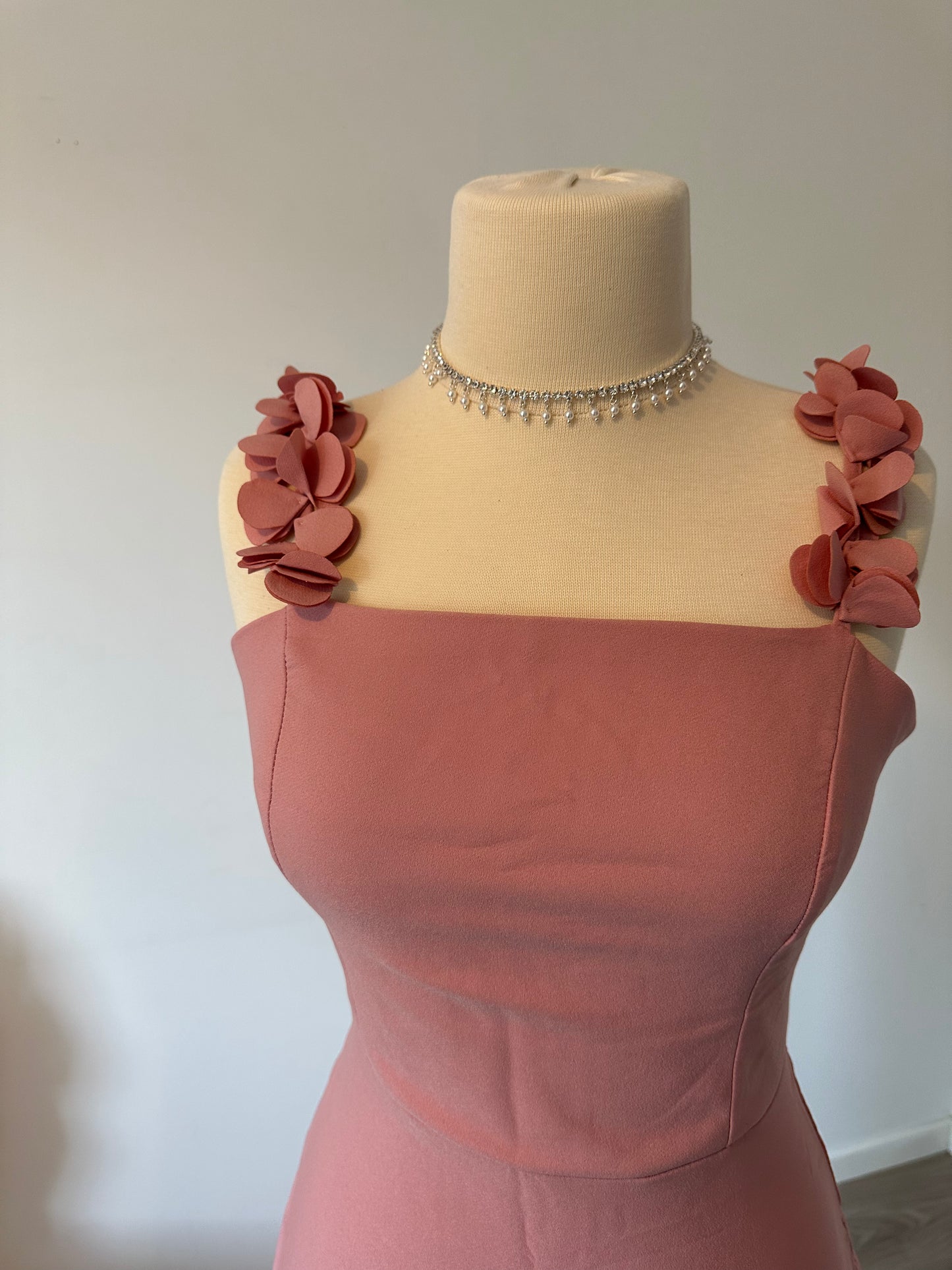 Robe longue rose